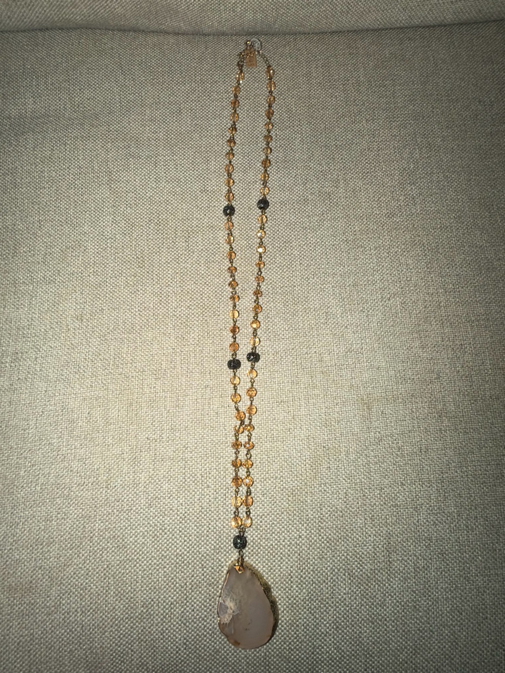 Gold and Black Beaded Layered Necklace - Women's Jewelry